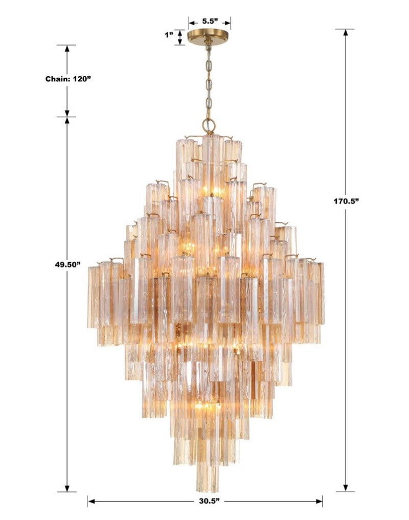 Eddifod Tiered 20-Light Chandelier-Chandelier-Briglighting