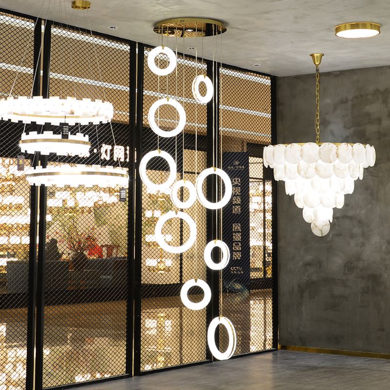 Alabaster Staircase Chandelier Light-chandeliers for dining room,chandeliers for stairways,chandeliers for foyer,chandeliers for bedrooms,chandeliers for kitchen,chandeliers for living room-Briglighting
