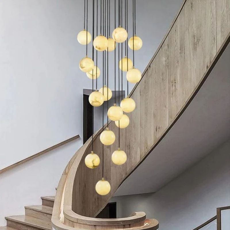 Alabaster Global Wavy Chandelier-Pendant for living room,Pendant for kitchen,Pendant for bathrooms,Pendant for bedrooms,Pendant for foyer,Pendant for stairways,Pendant for dining room-Briglighting