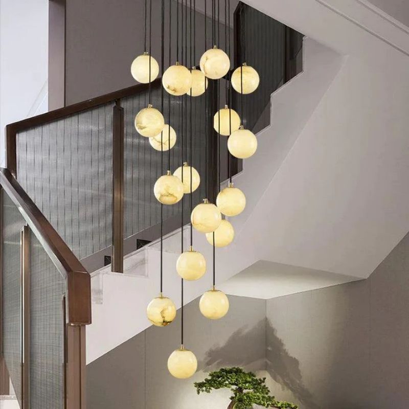 Alabaster Global Wavy Chandelier-Pendant for living room,Pendant for kitchen,Pendant for bathrooms,Pendant for bedrooms,Pendant for foyer,Pendant for stairways,Pendant for dining room-Briglighting