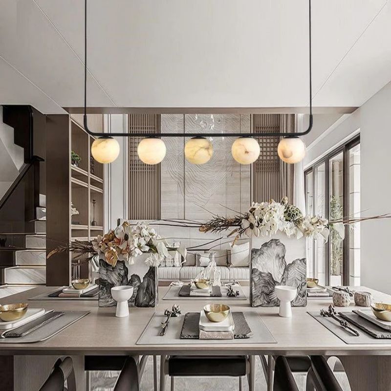 Alabaster Clool Linear Chandelier-Pendant for living room,Pendant for kitchen,Pendant for bathrooms,Pendant for bedrooms,Pendant for foyer,Pendant for stairways,Pendant for dining room-Briglighting