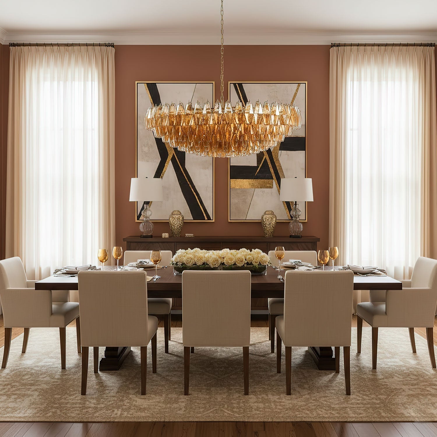 Premium Amber Sorrento Chandelier-Chandelier-Briglighting