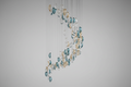 Designer Aqua Ripple Glass Art Customize Chandelier-Chandelier-Briglighting