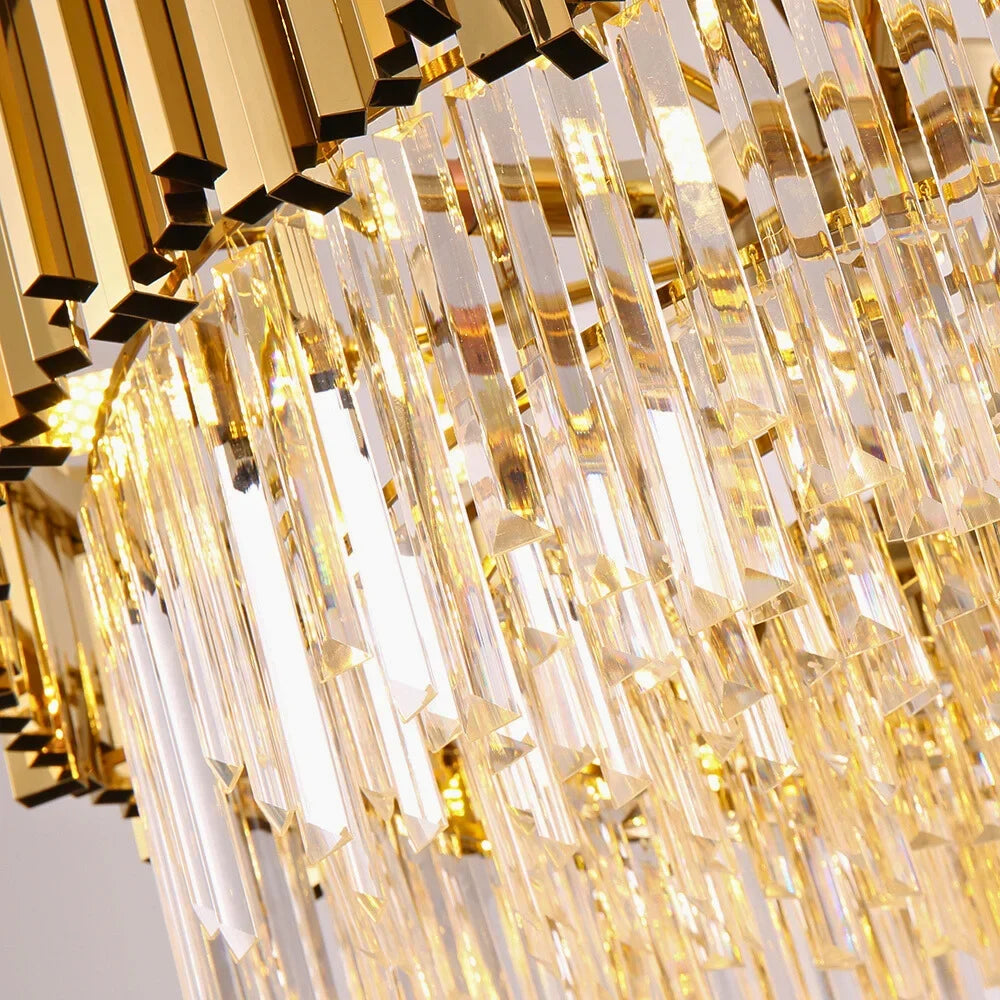 Astra Gold/Chrome Crystal Chandelier for Living Room & Dining Room-Crystal Chandelier-Briglighting