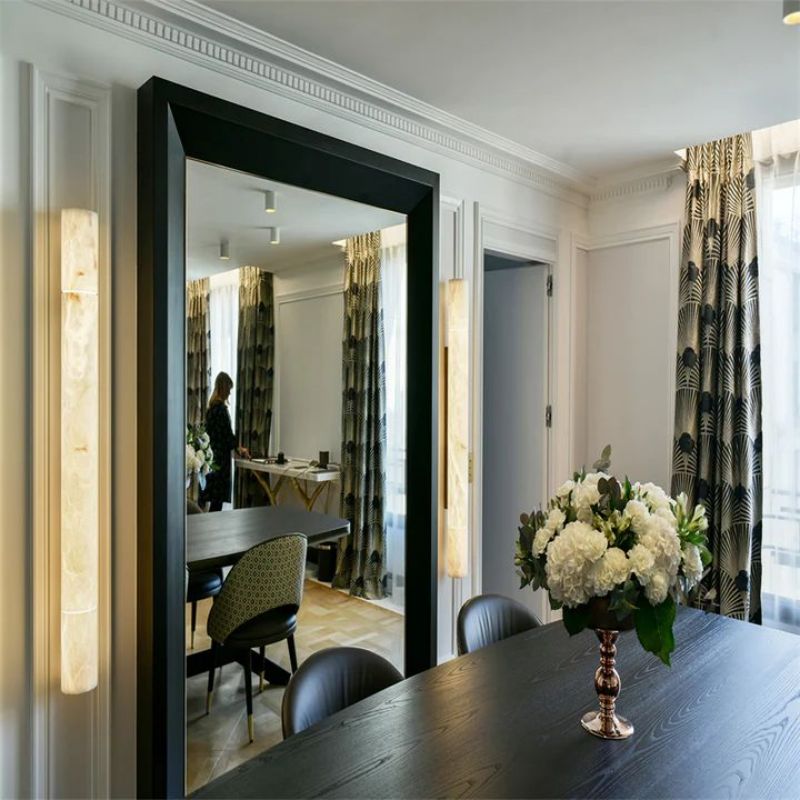 Alabaster Cylindrical Sconce-Wall Sconce-Briglighting