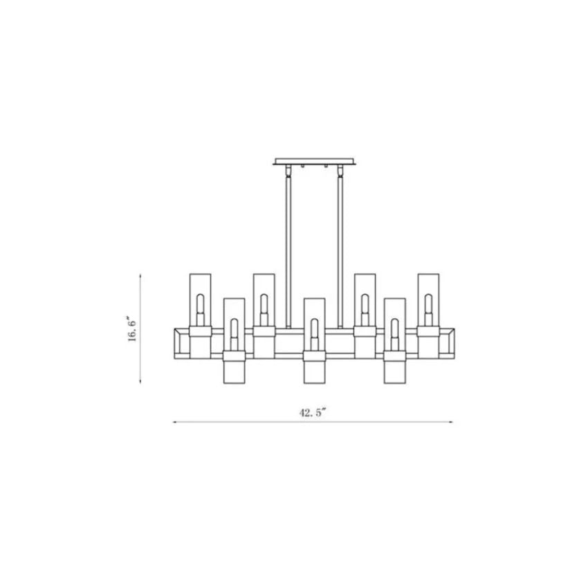 Brio Rectangles Chandelier 43"-chandelier for bedroom,chandelier for dining room,chandelier for stairways,chandelier for foyer,chandelier for bathrooms,chandelier for living room-Briglighting