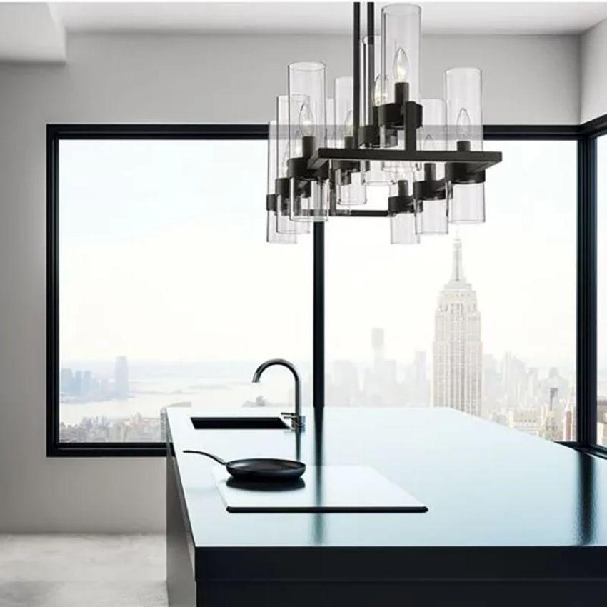 Brio Rectangles Chandelier 43"-chandelier for bedroom,chandelier for dining room,chandelier for stairways,chandelier for foyer,chandelier for bathrooms,chandelier for living room-Briglighting