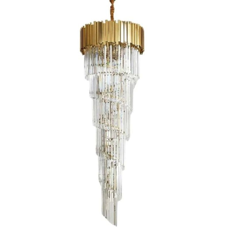 Bourbons Louis 2-Story Crystal Round Chandelier-Chandelier-Briglighting