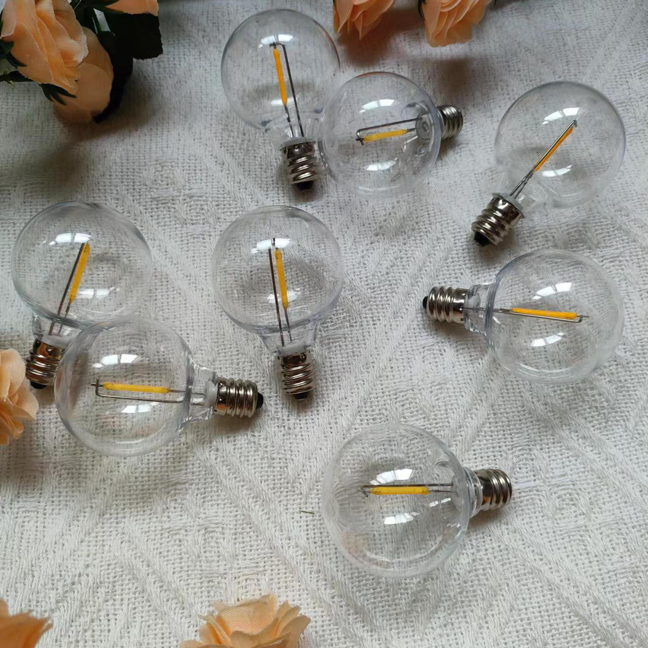 G40 Shatter-Resistant LED Filament Bulb, E12 1W 2700K