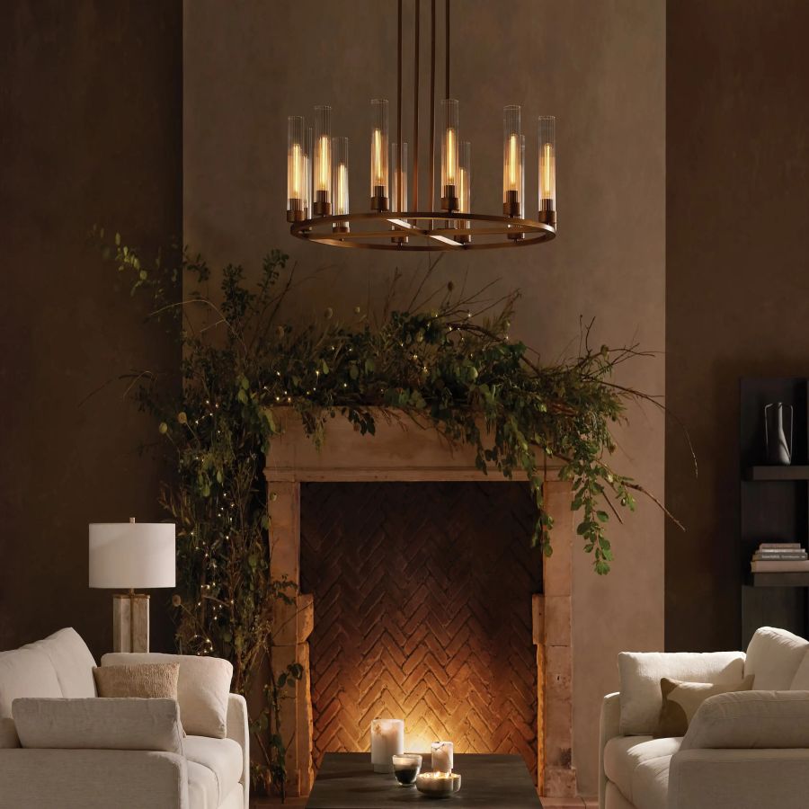 Cade Round Chandelier-Chandelier-Briglighting