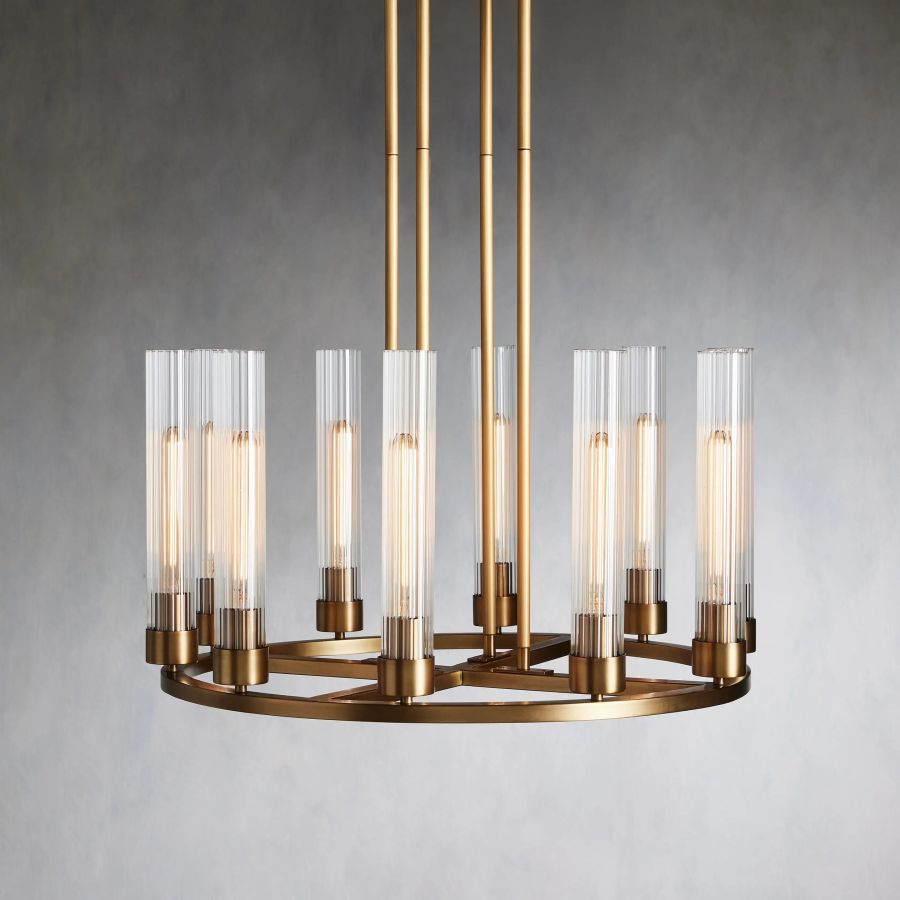 Cade Round Chandelier-Chandelier-Briglighting