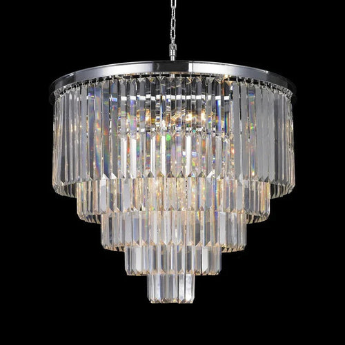 20-39 Inch Round Crystal Lighting Multiple Tiered Modern Chandelier for Living Room-Briglighting