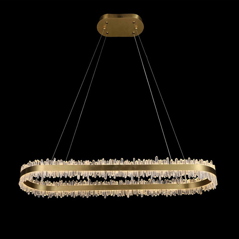 Modern 47 Inch Linear Chandelier Modern Quartz Crystal Chandelier for Dining Room-Chandelier-Briglighting