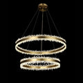 Double Round Rings Quartz Crystal Chandelier Hanging Modern Chandelier for Living Room-Briglighting