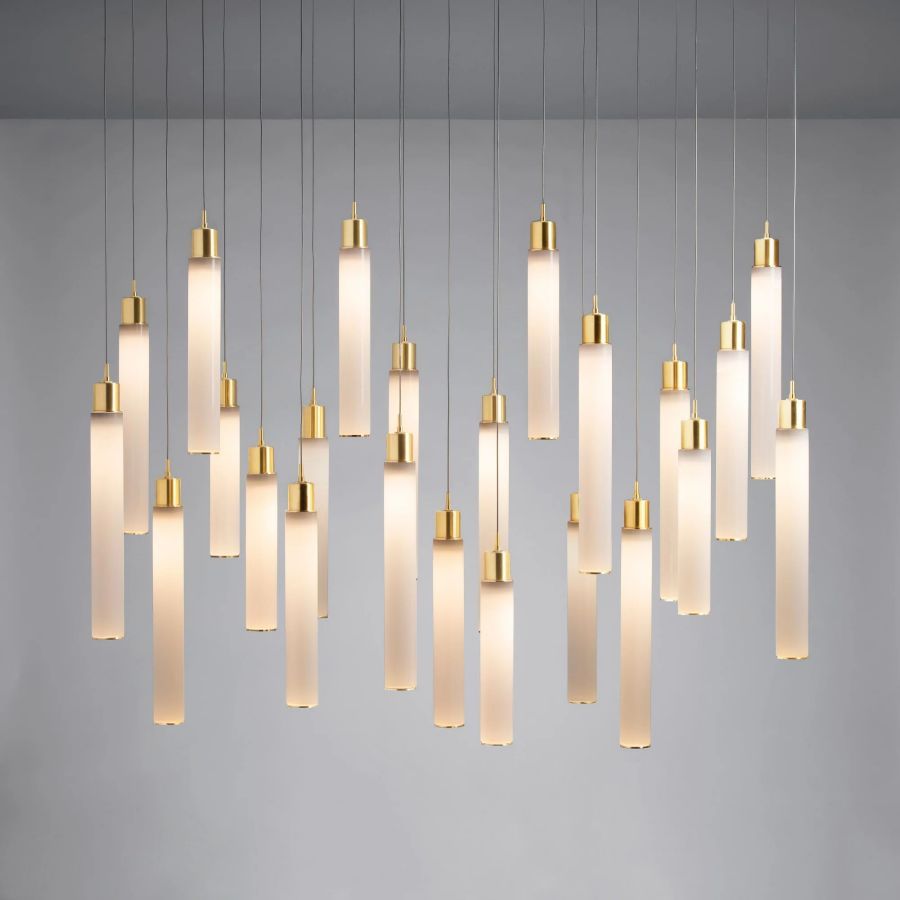 Candle Small Rectangle Chandelier-Chandelier-Briglighting