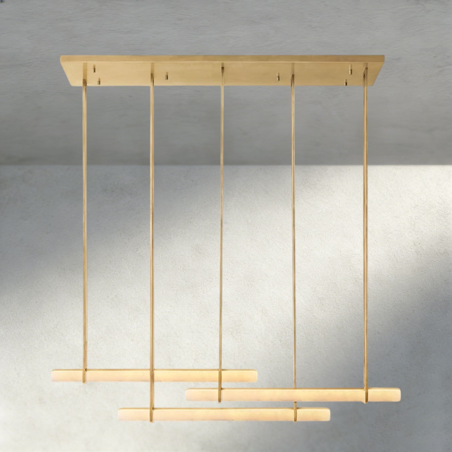 Audubon Alabaster Triple Bar Linear Chandelier-Briglighting