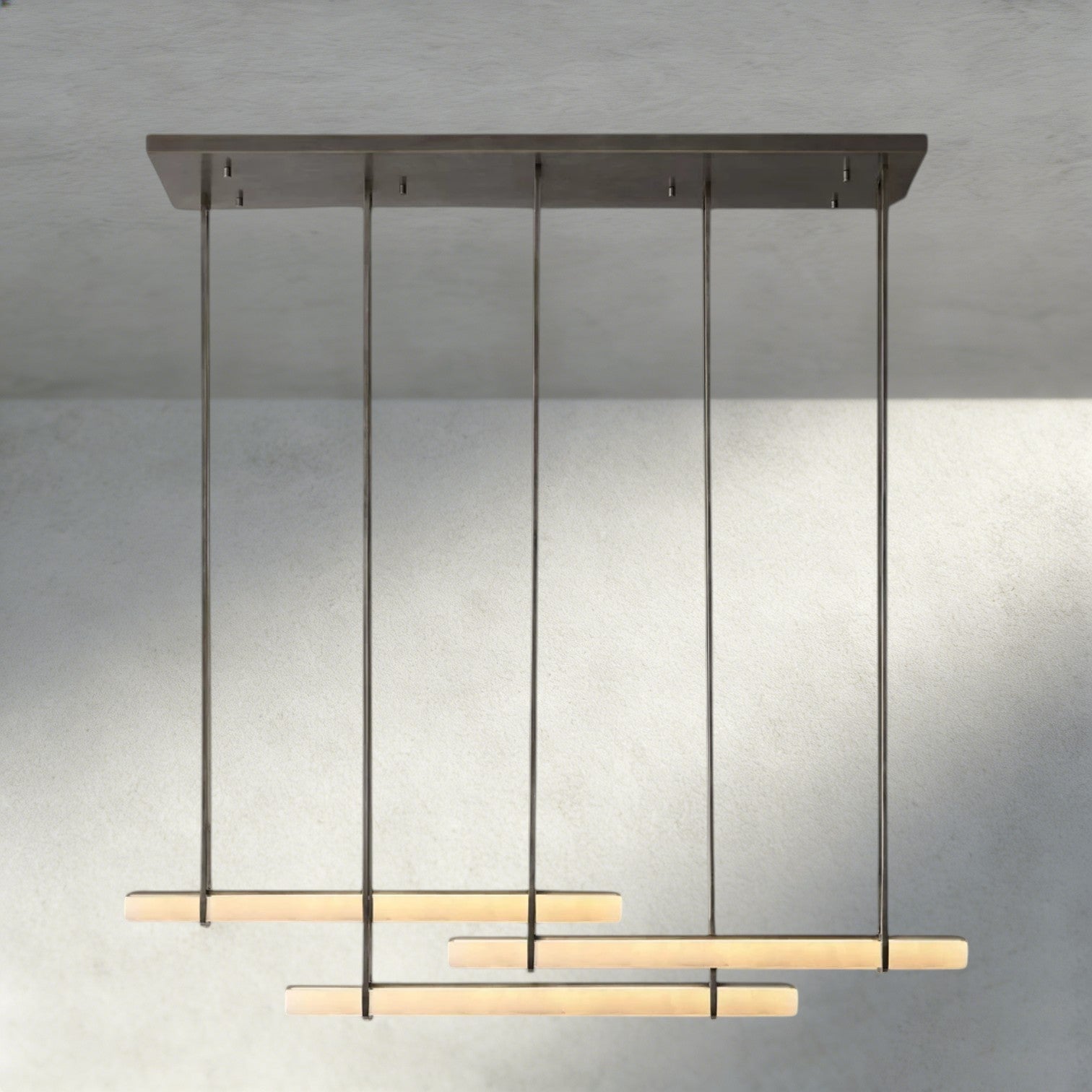 Audubon Alabaster Triple Bar Linear Chandelier-Briglighting