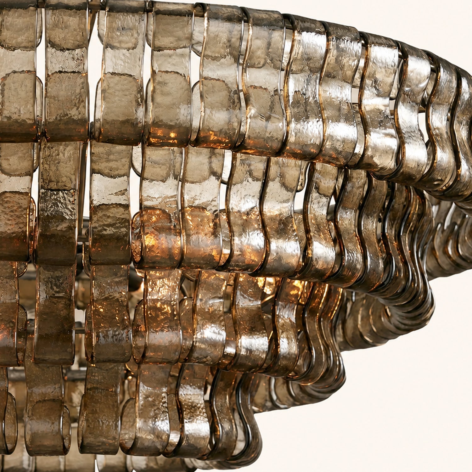Amor 4-Tier Ghiaccio Glass Round Chandelier 36"