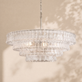 Amor 4-Tier Ghiaccio Glass Round Chandelier 36"