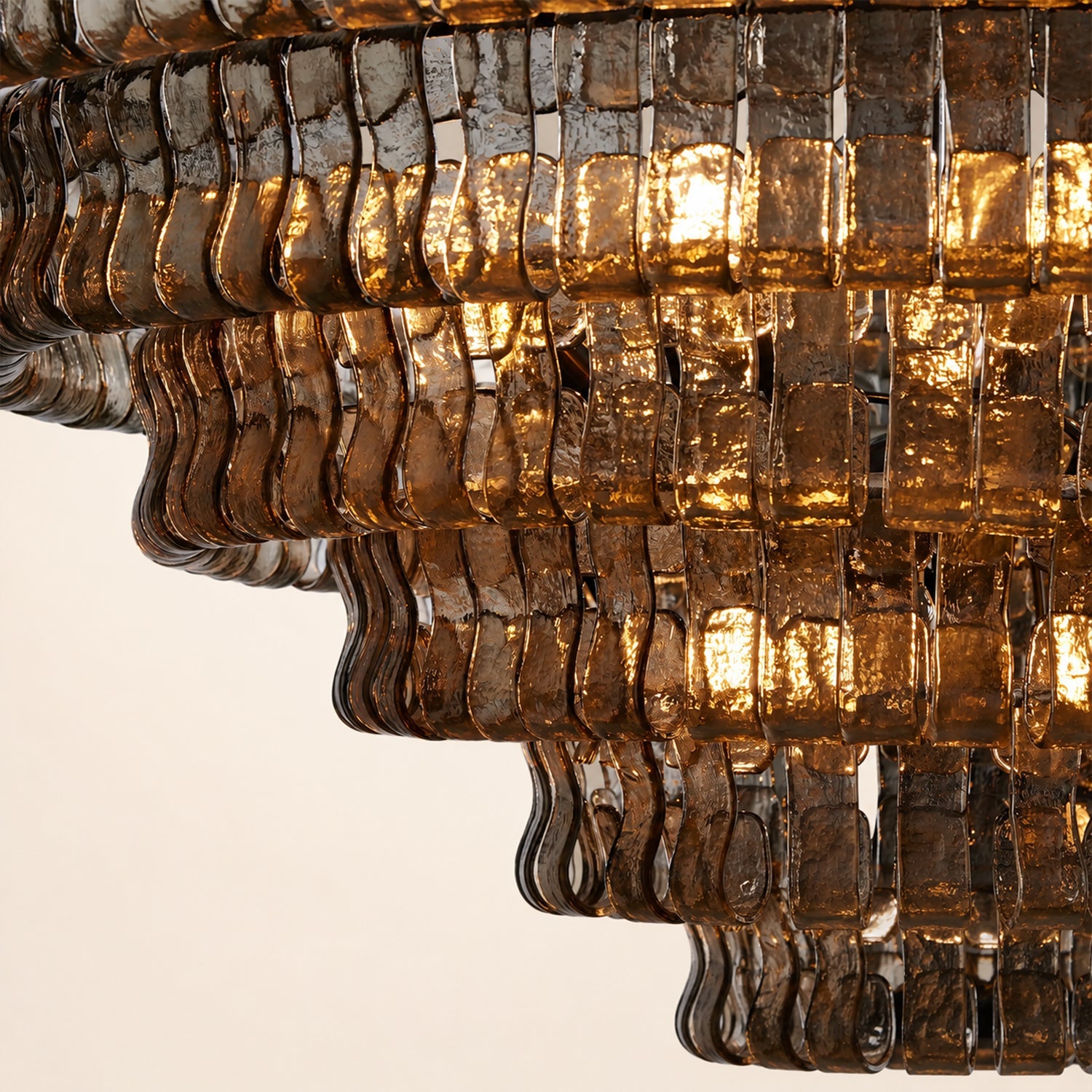 Amor 5-Tier Ghiaccio Glass Round Chandelier 48"
