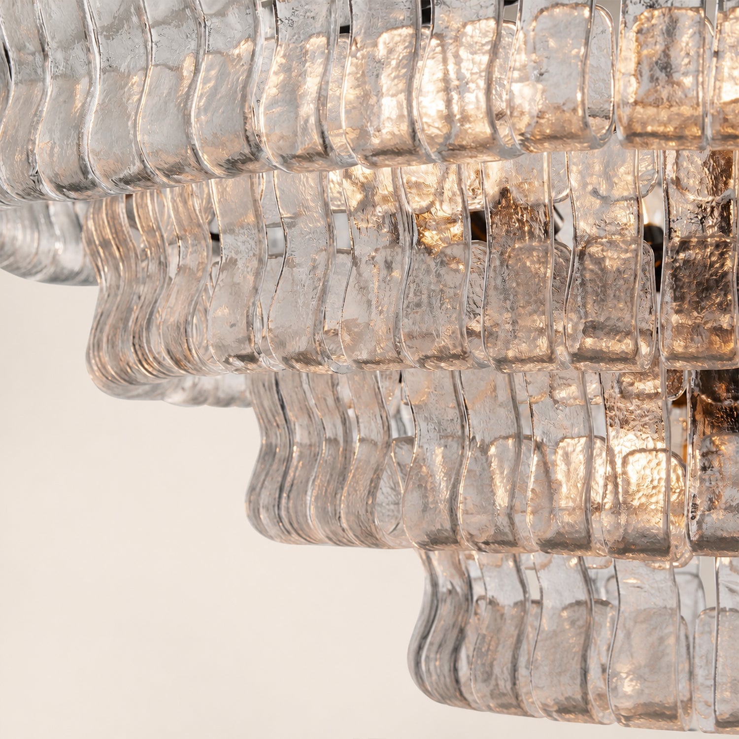 Amor 5-Tier Ghiaccio Glass Round Chandelier 48"