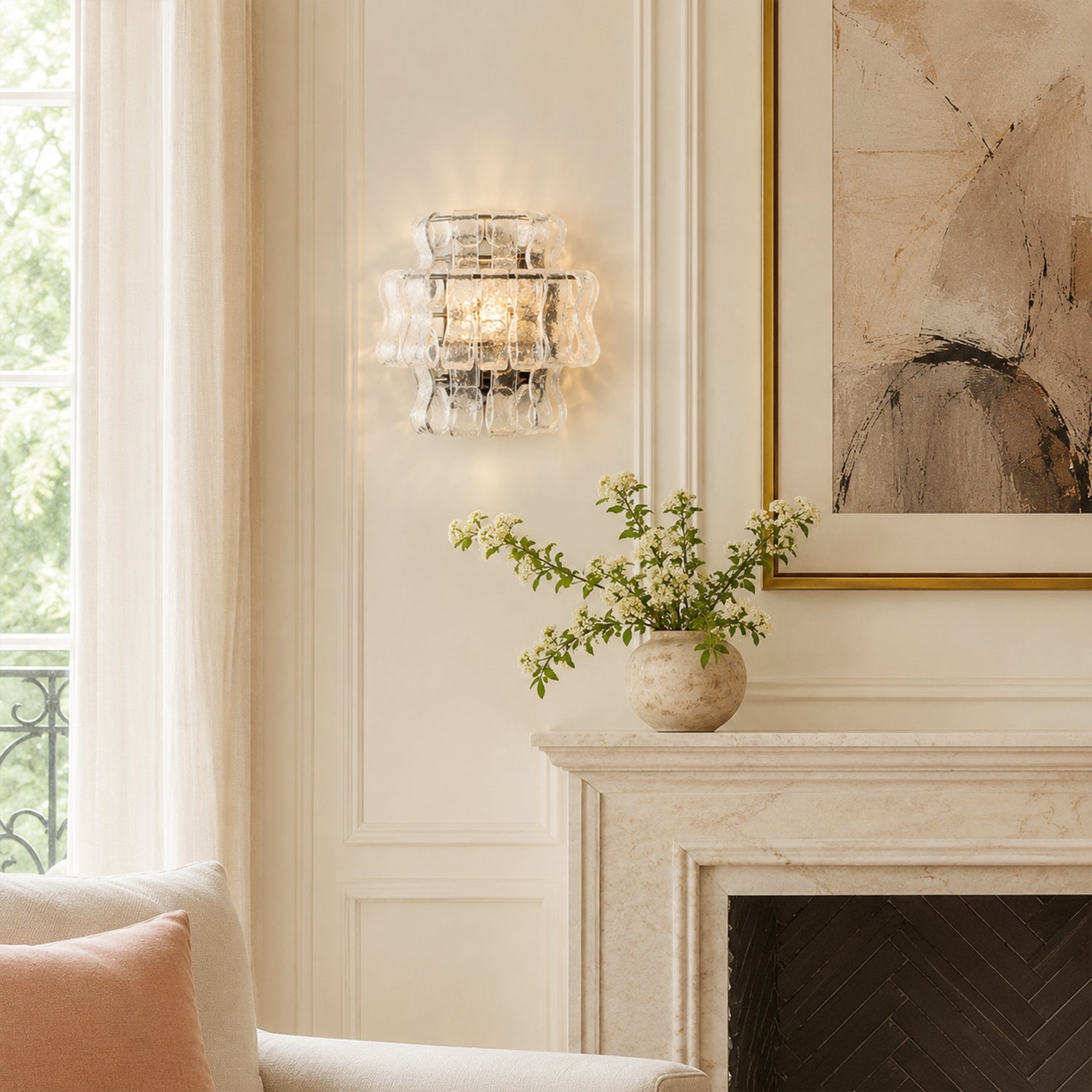 Amor Ghiaccio Glass Wall Sconce 12"