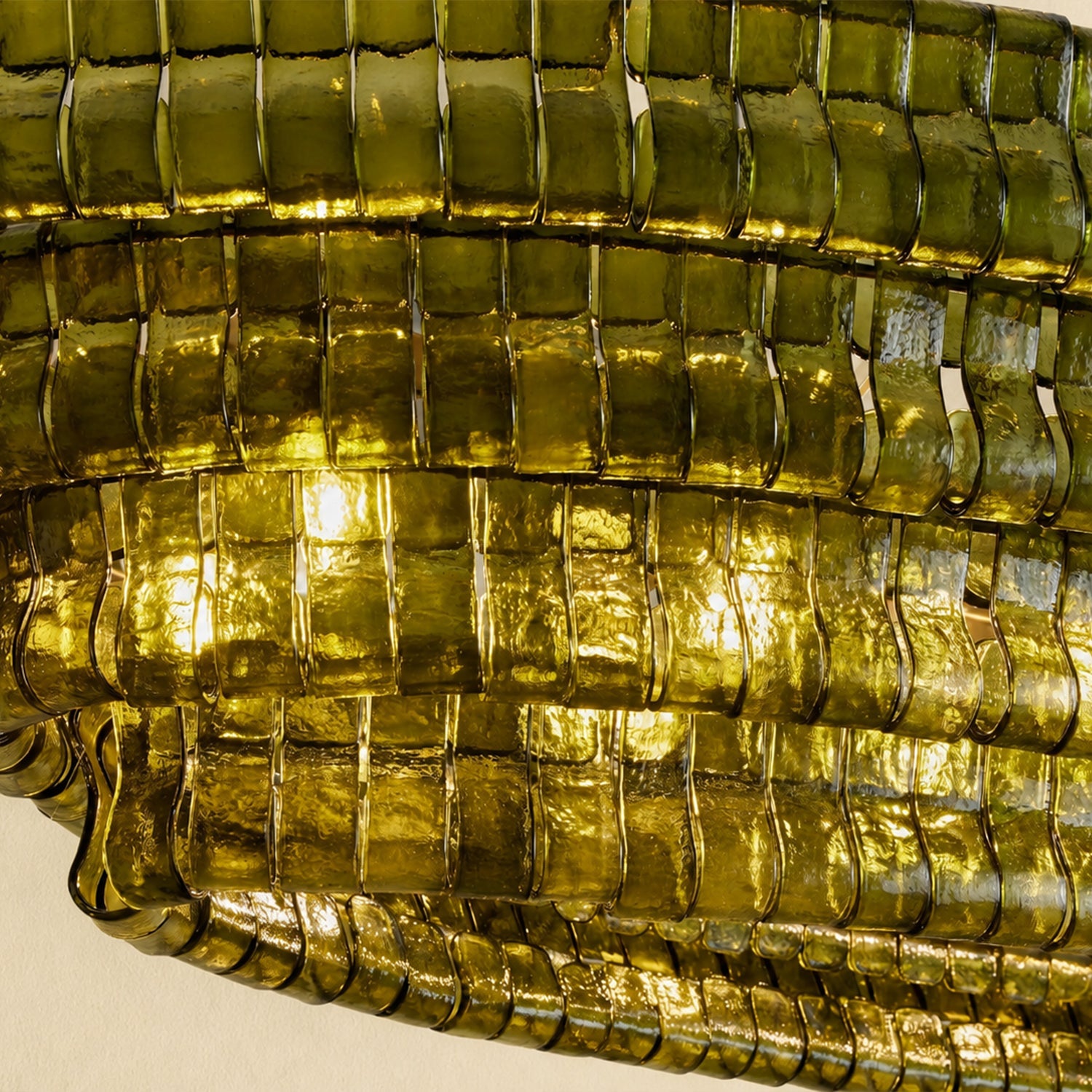 Amor Ghiaccio Glass Oval Chandelier 54"W/65"W