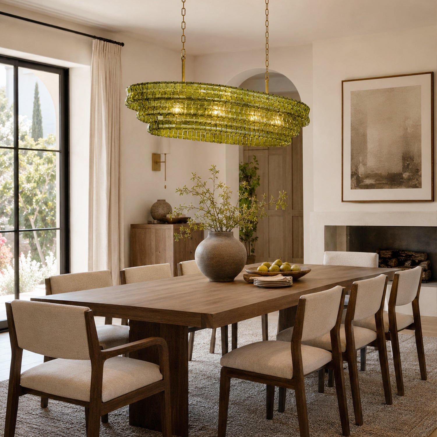 Amor Ghiaccio Glass Oval Chandelier 54"W/65"W