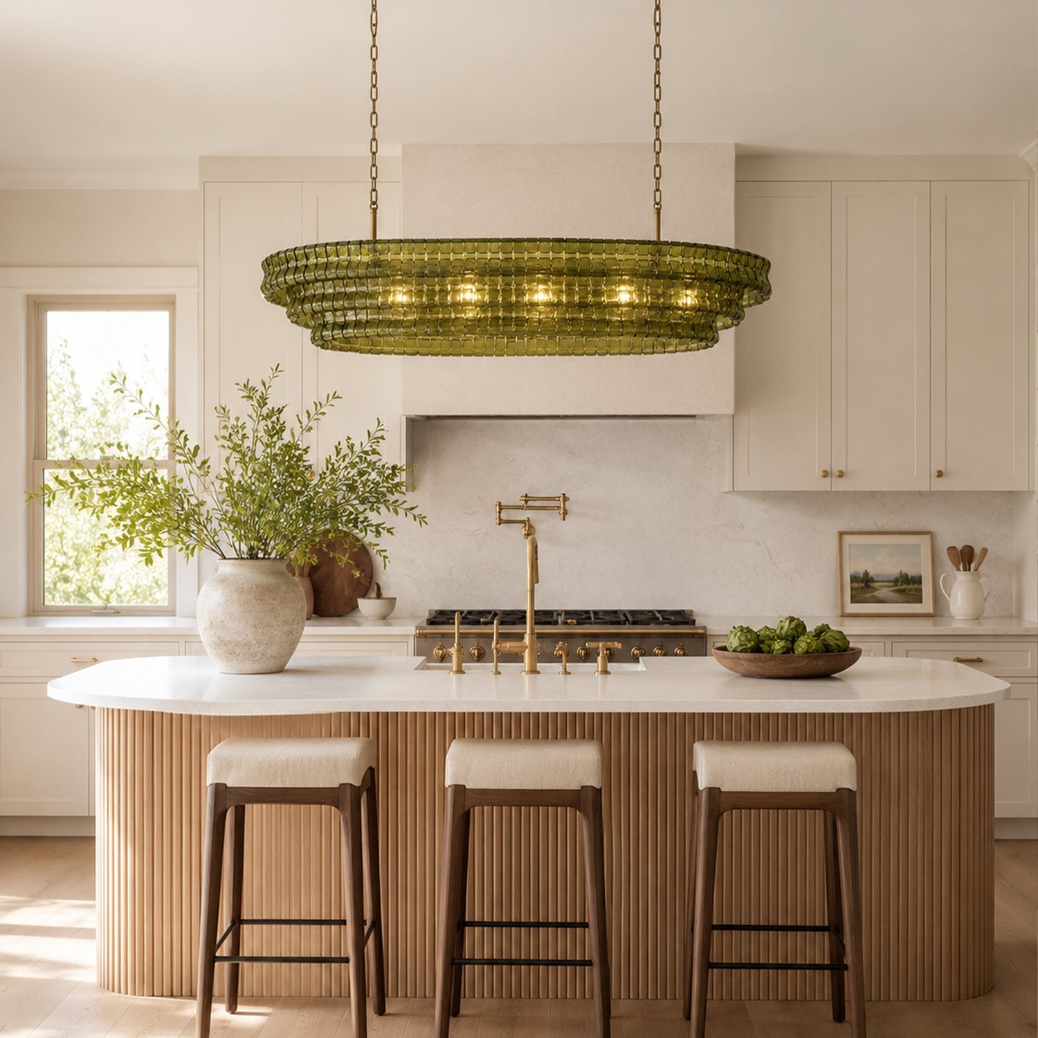Amor Ghiaccio Glass Oval Chandelier 54"W/65"W