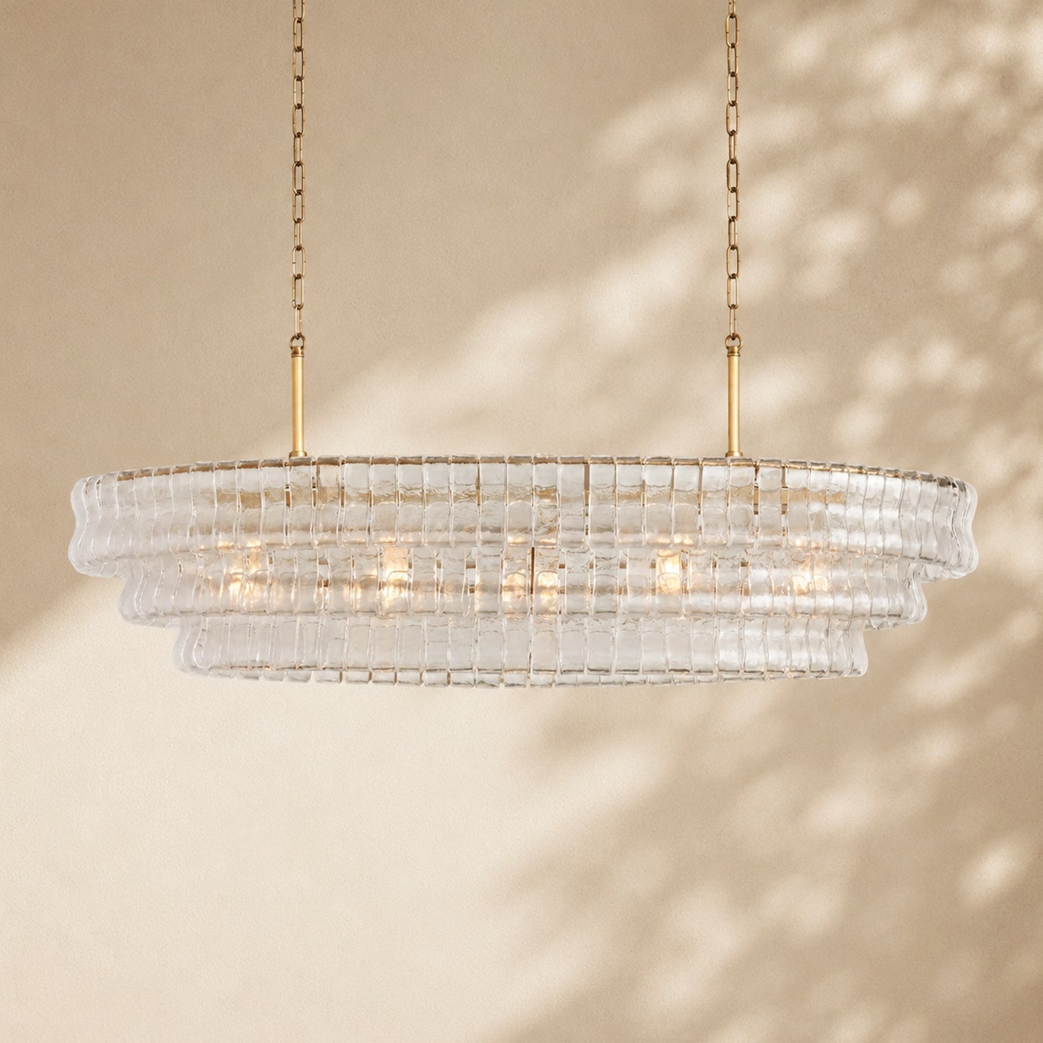 Amor Ghiaccio Glass Oval Chandelier 54"W/65"W