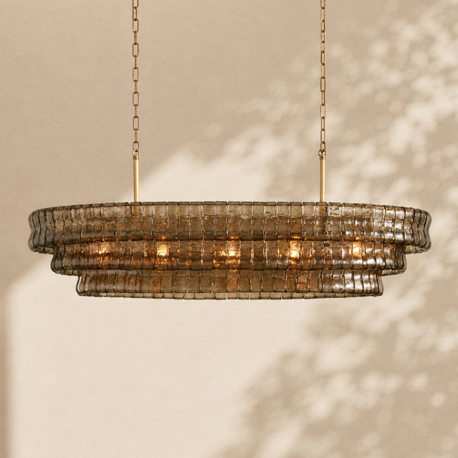 Amor Ghiaccio Glass Oval Chandelier 54"W/65"W