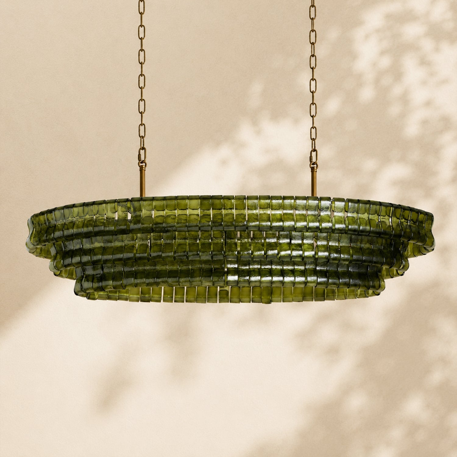 Amor Ghiaccio Glass Oval Chandelier 54"W/65"W