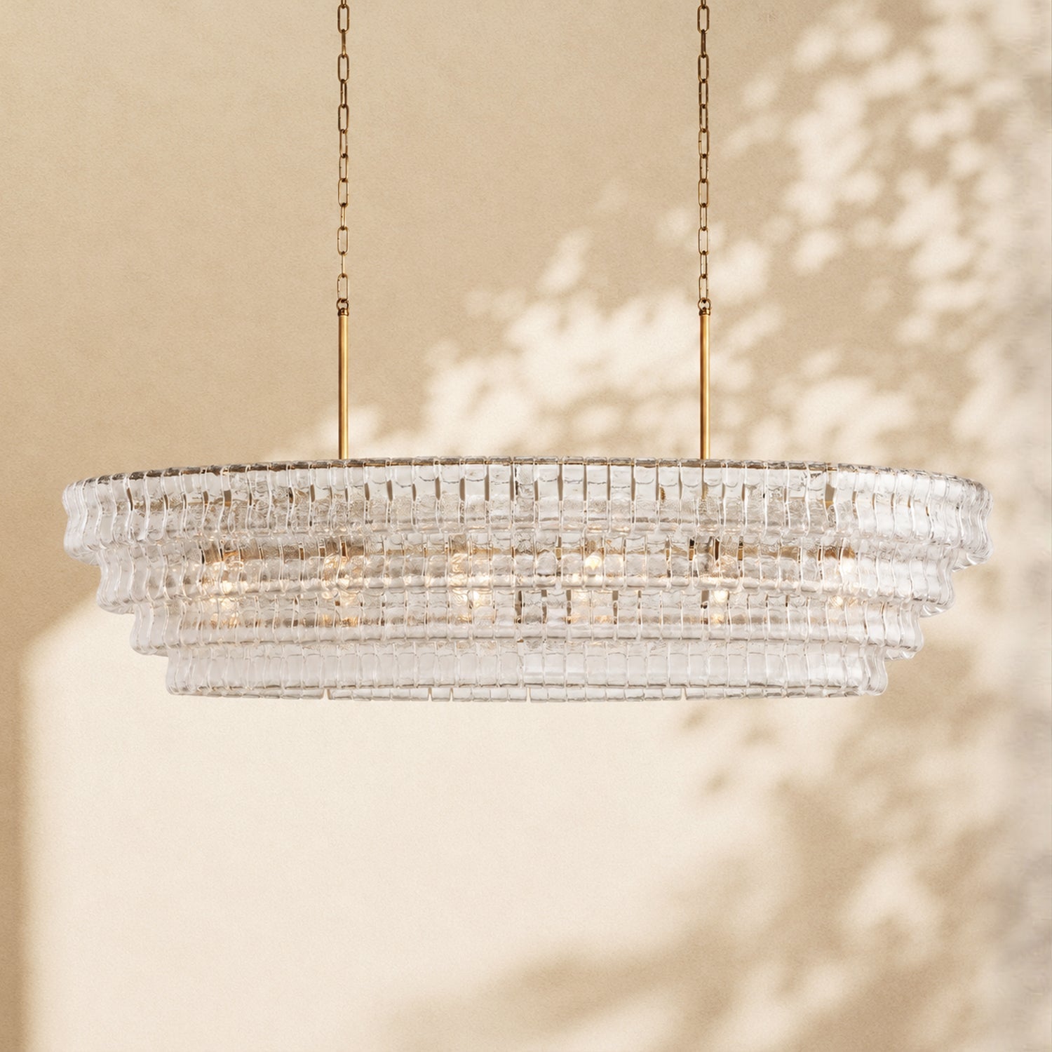 Amor Ghiaccio Glass Oval Chandelier 54"W/65"W