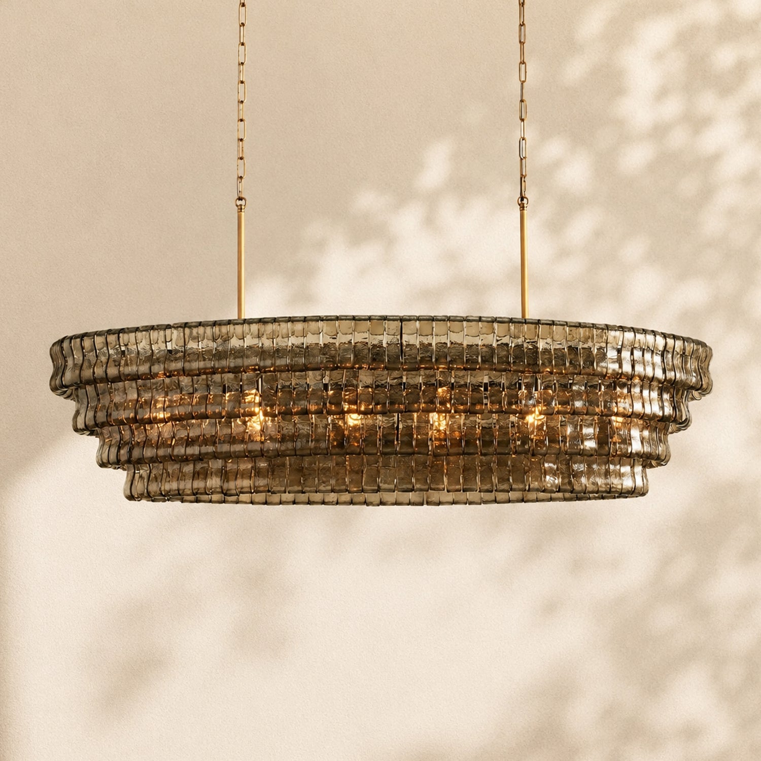 Amor Ghiaccio Glass Oval Chandelier 54"W/65"W