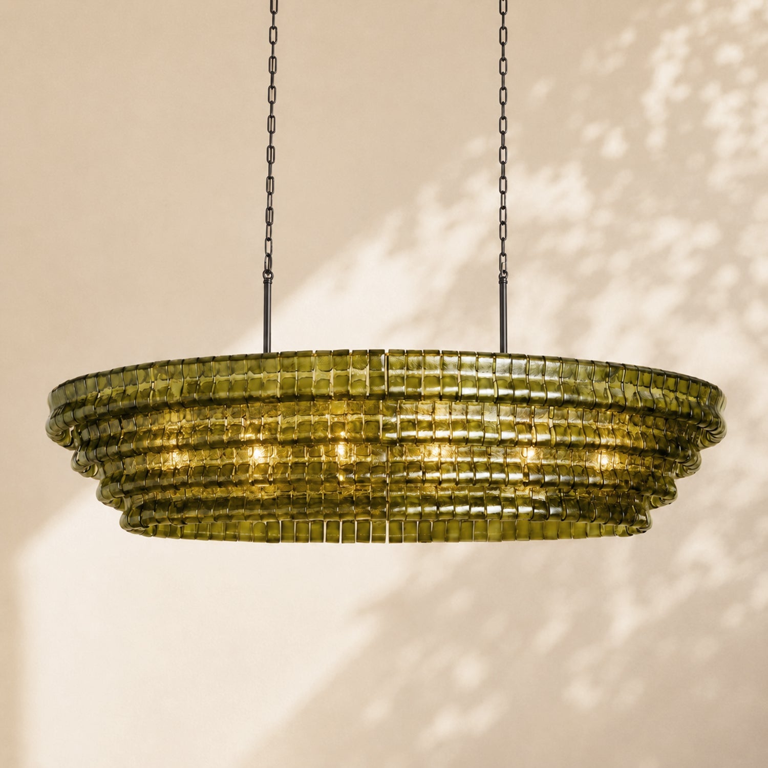 Amor Ghiaccio Glass Oval Chandelier 54"W/65"W