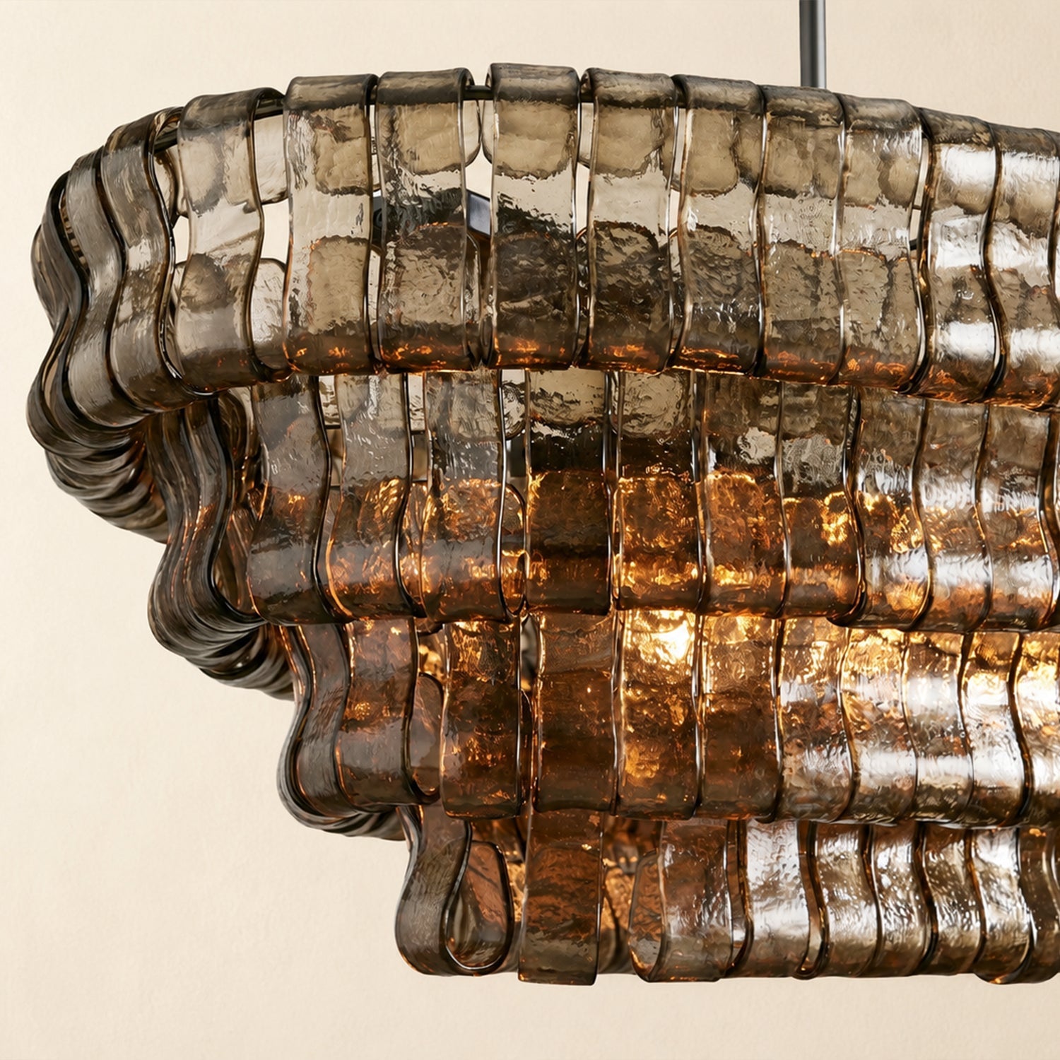 Amor Ghiaccio Glass Oval Chandelier 54"W/65"W