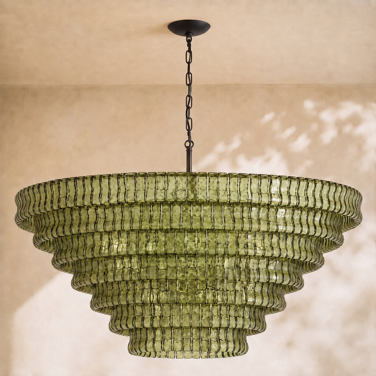Amor 7-Tier Ghiaccio Glass Round Chandelier 60"