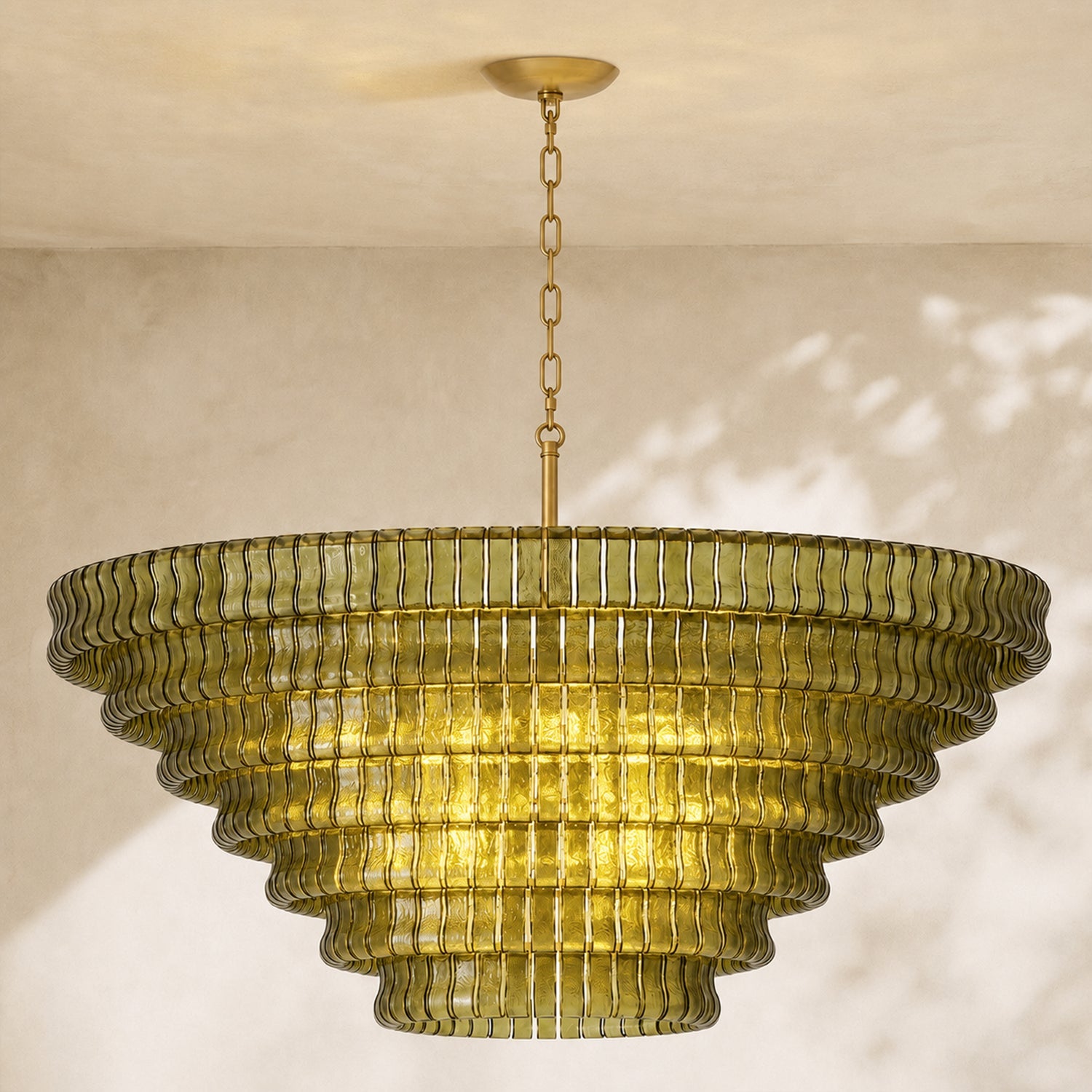 Amor 7-Tier Ghiaccio Glass Round Chandelier 60"