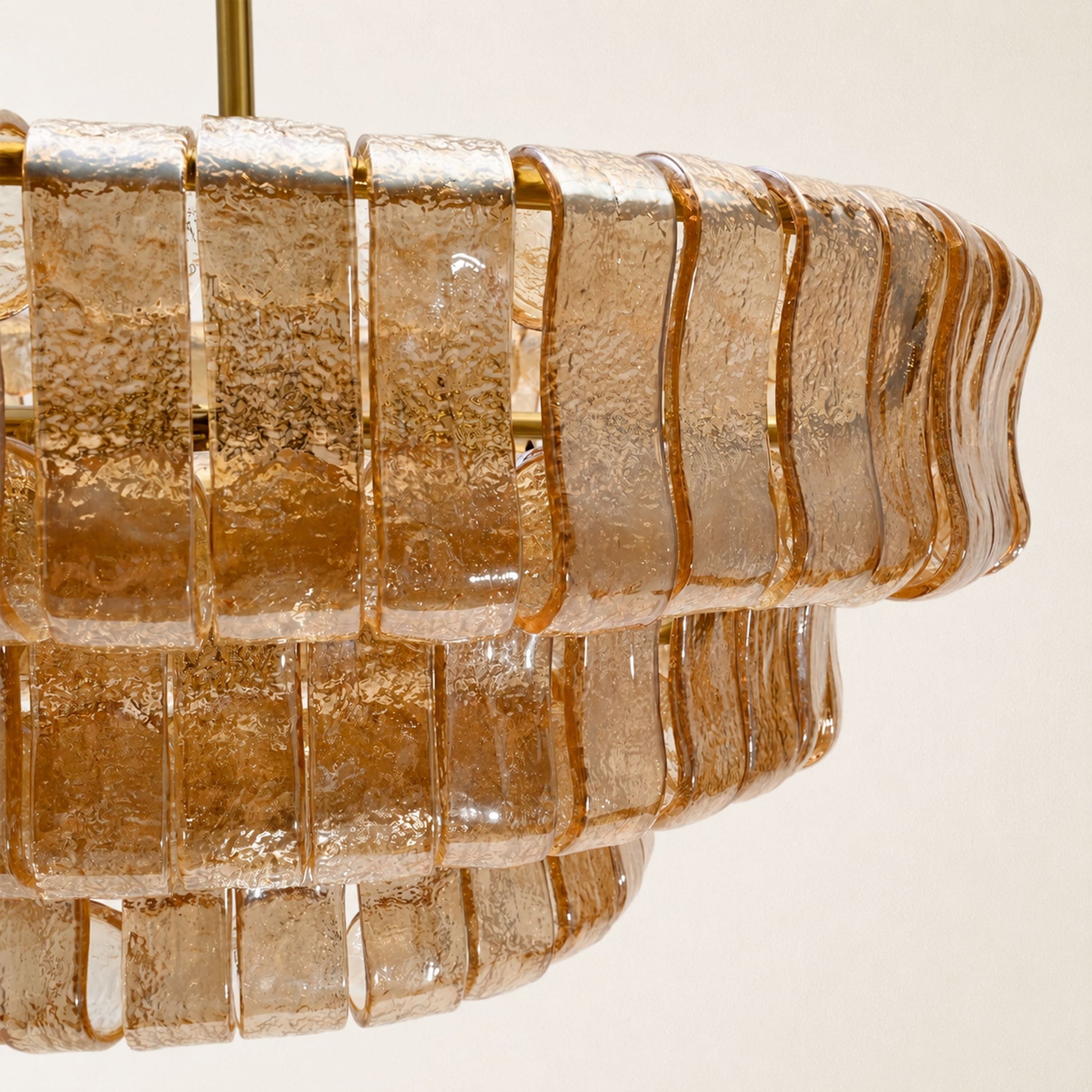 Amor 3-Tier Ghiaccio Glass Round Chandelier 24"