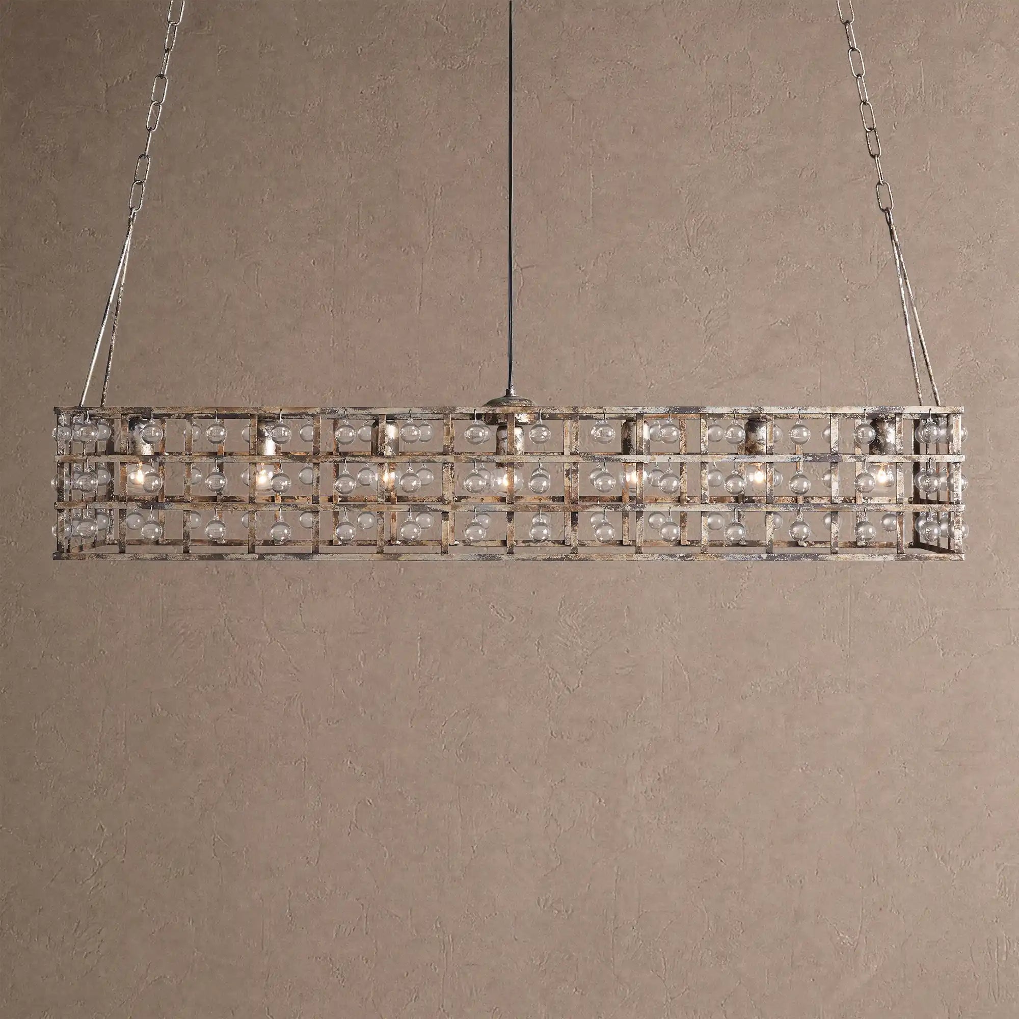La Caged Rectangular Chandelier 7-Light