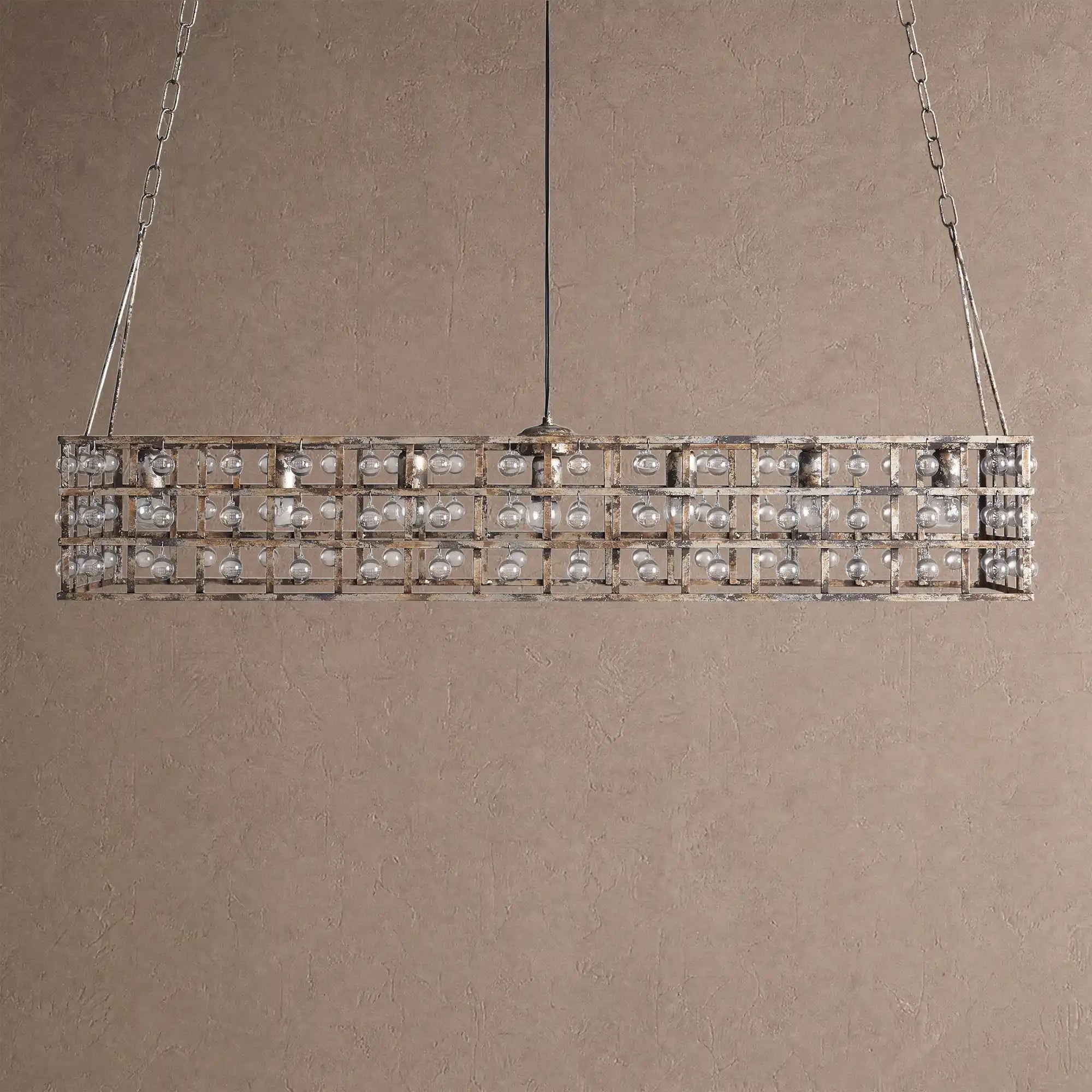 La Caged Rectangular Chandelier 7-Light