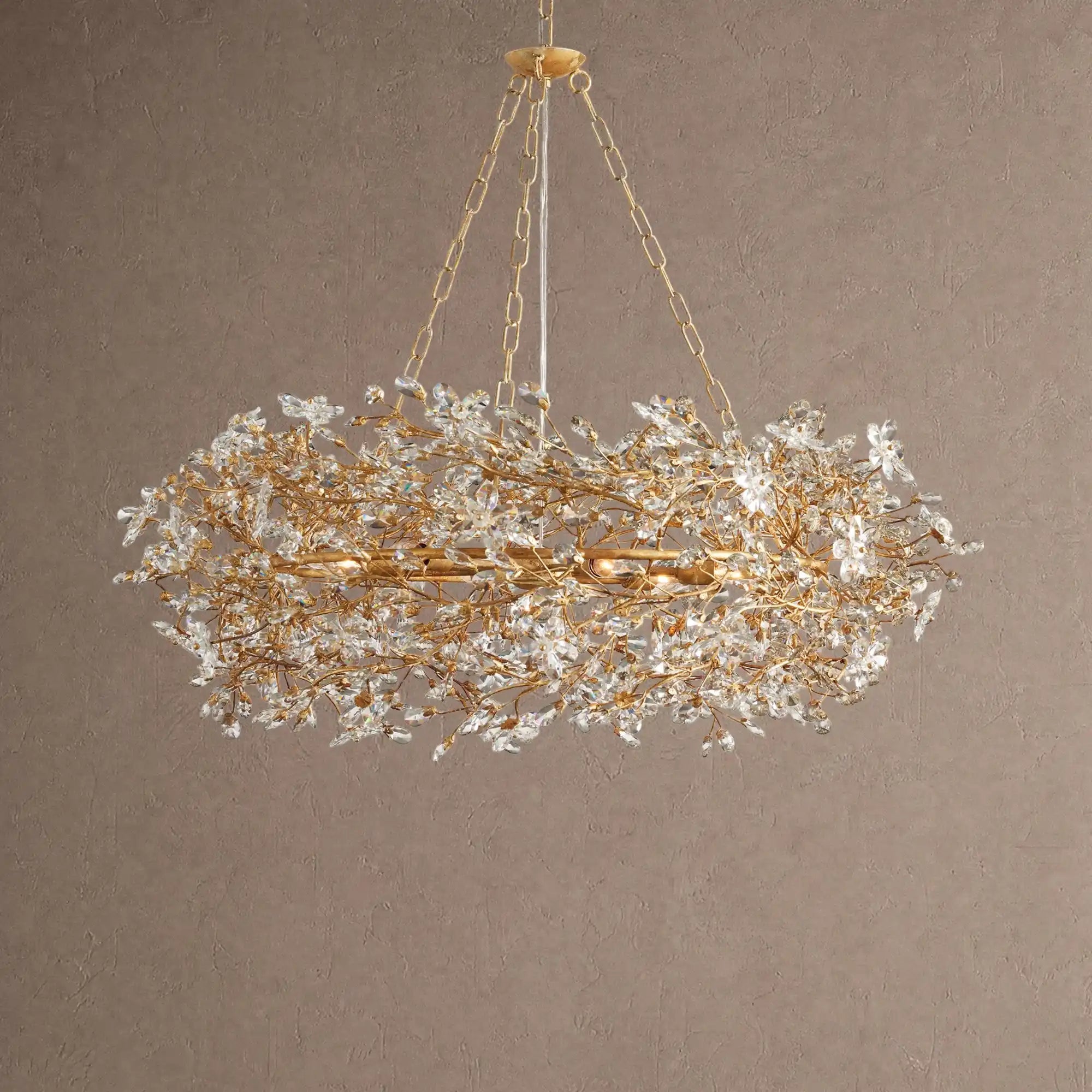 Fiore Crown Crystal Branch Chandelier 39" 48" 60“