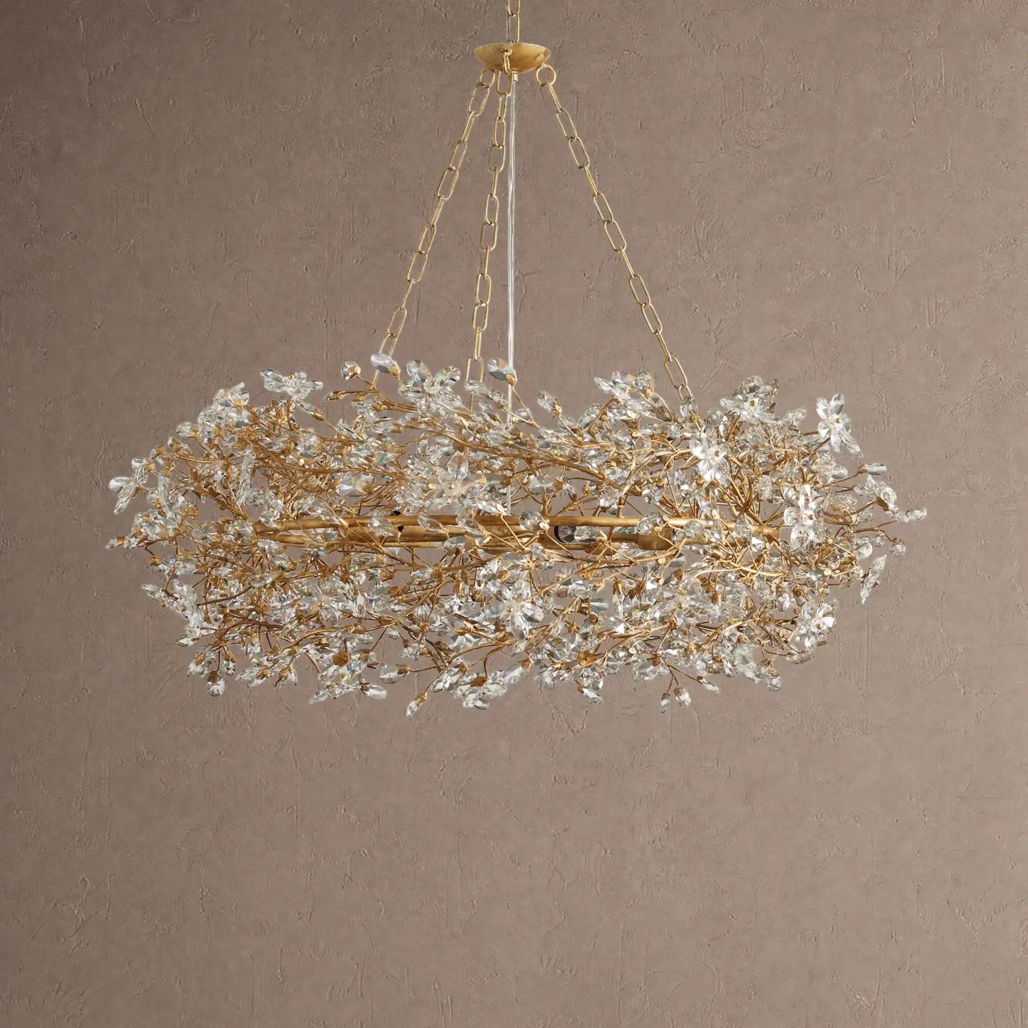 Fiore Crown Crystal Branch Chandelier 39" 48" 60“