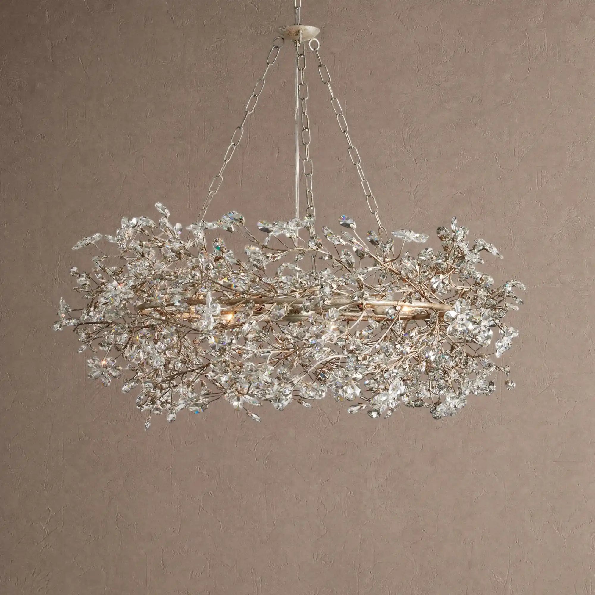 Fiore Crown Crystal Branch Chandelier 39" 48" 60“