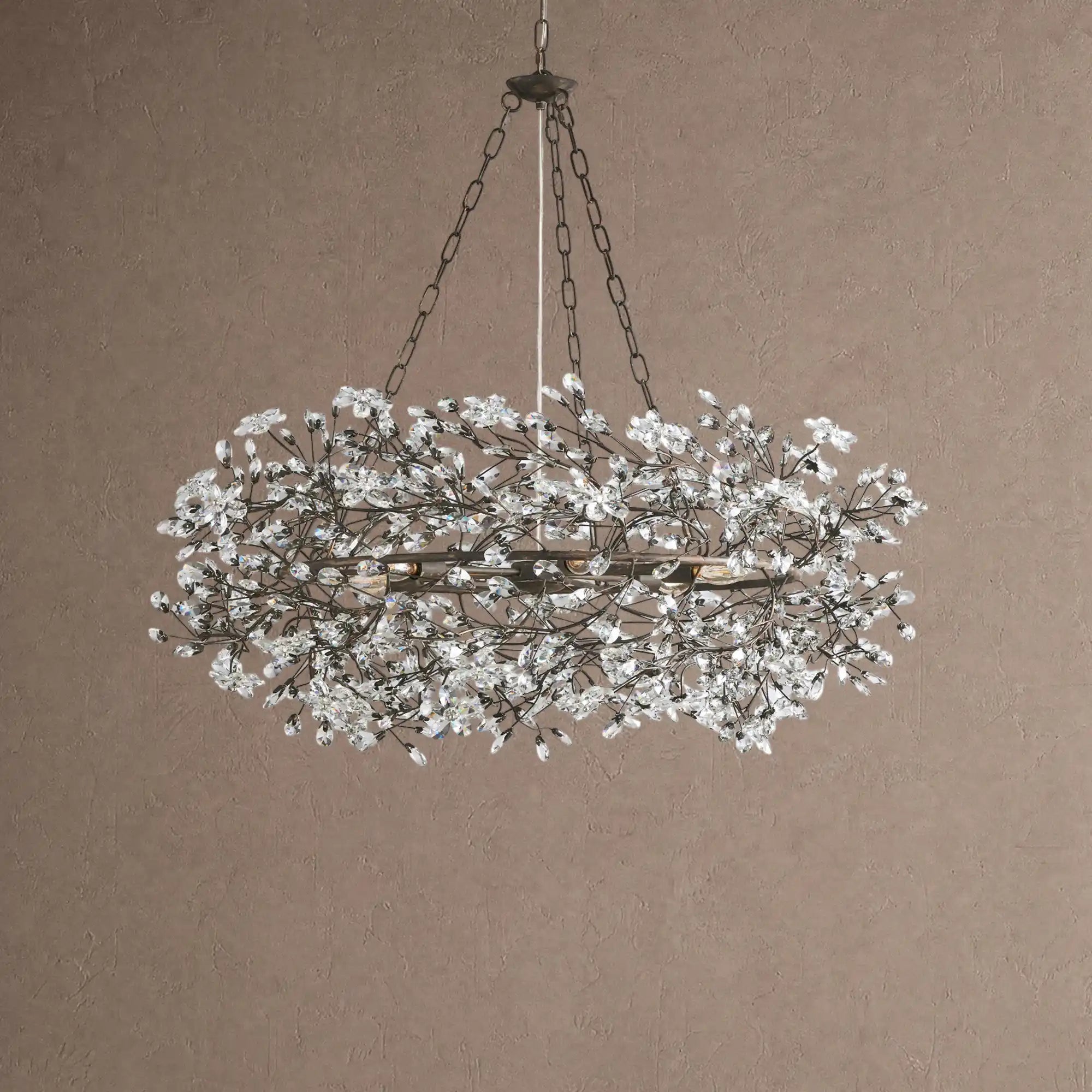 Fiore Crown Crystal Branch Chandelier 39" 48" 60“