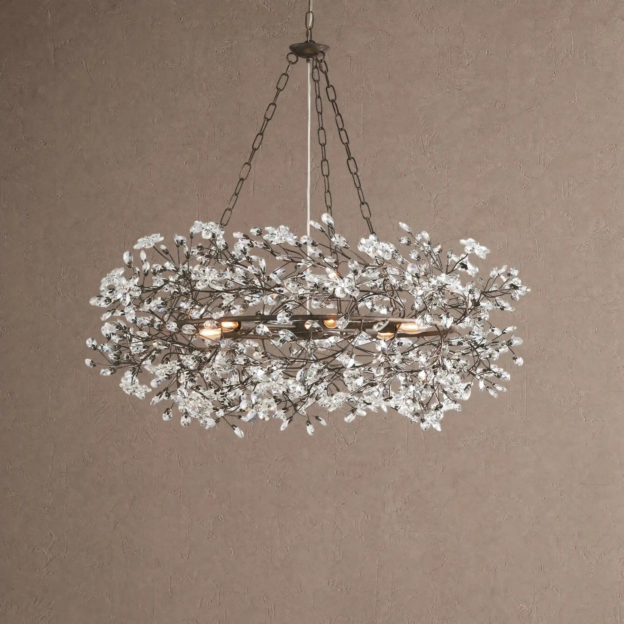 Fiore Crown Crystal Branch Chandelier 39" 48" 60“