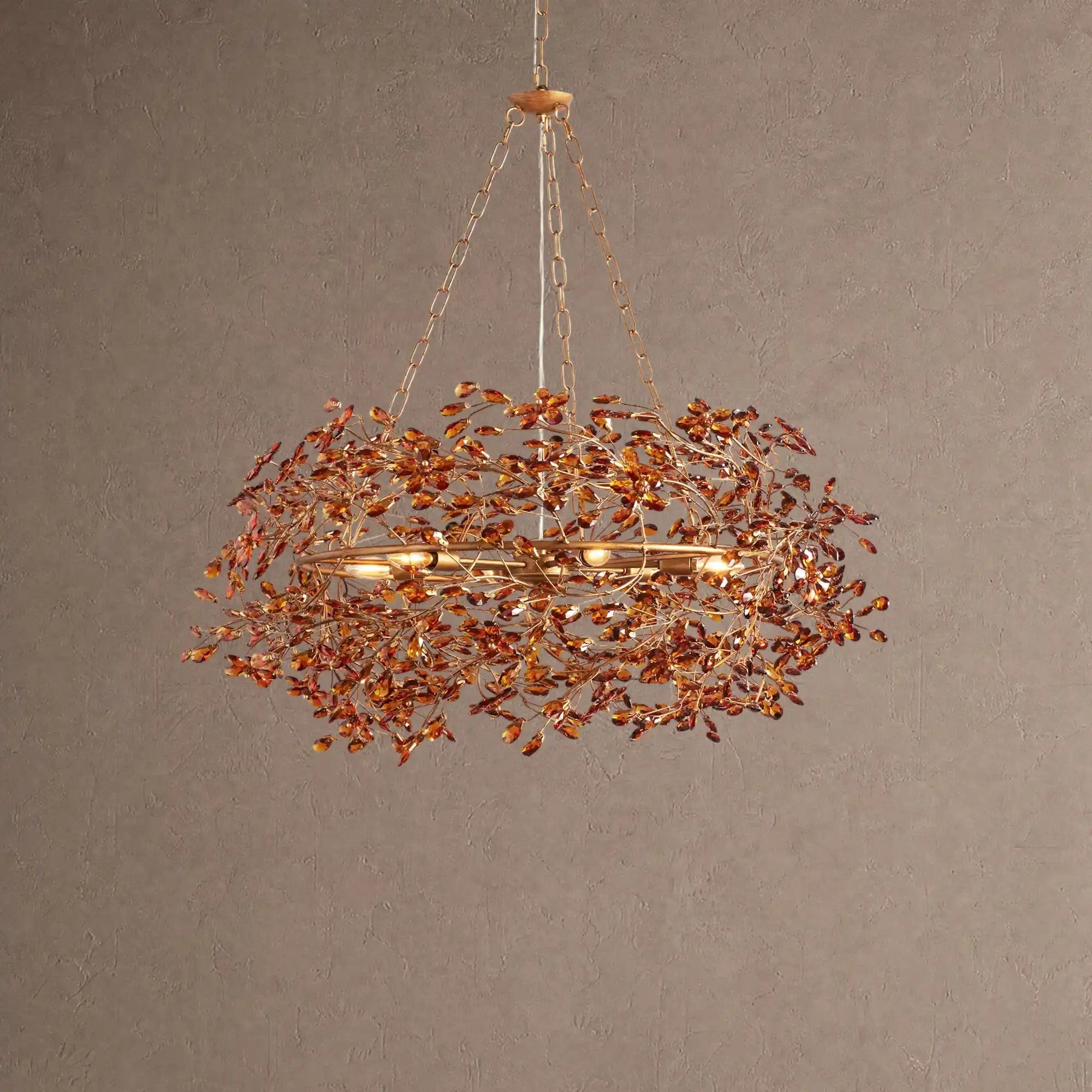 Fiore Crown Crystal Branch Chandelier 39" 48" 60“