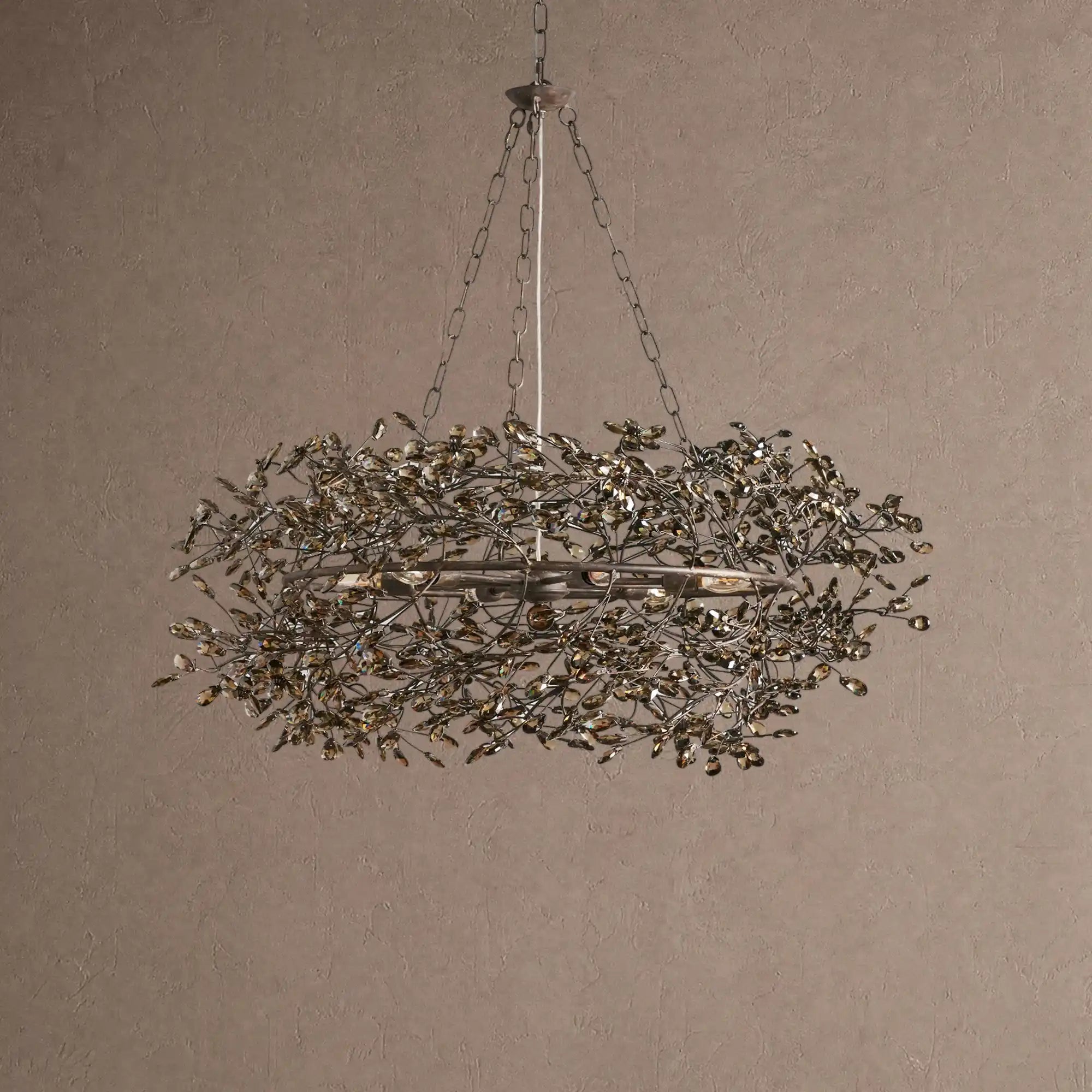 Fiore Crown Crystal Branch Chandelier 39" 48" 60“