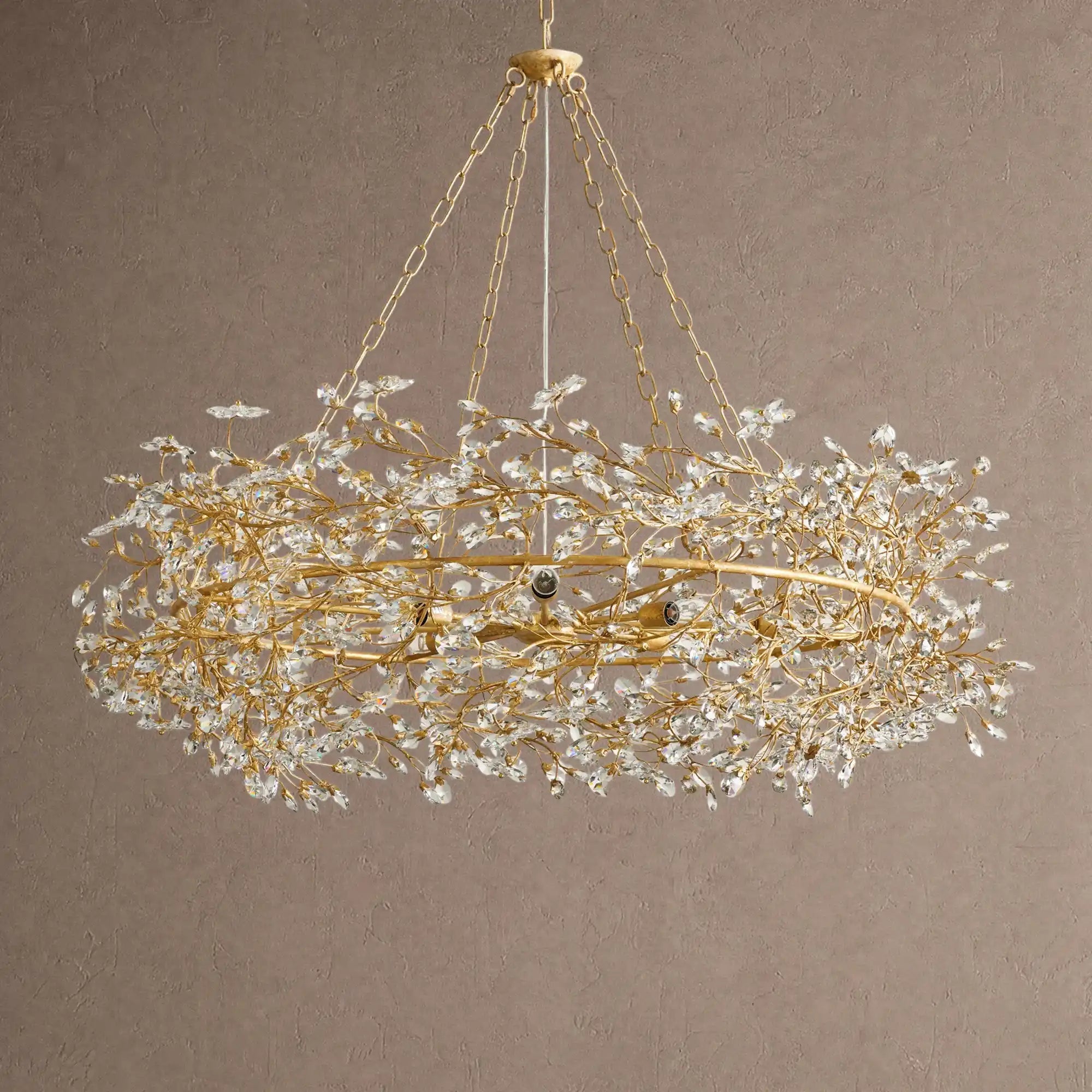 Fiore Crown Crystal Branch Chandelier 39" 48" 60“