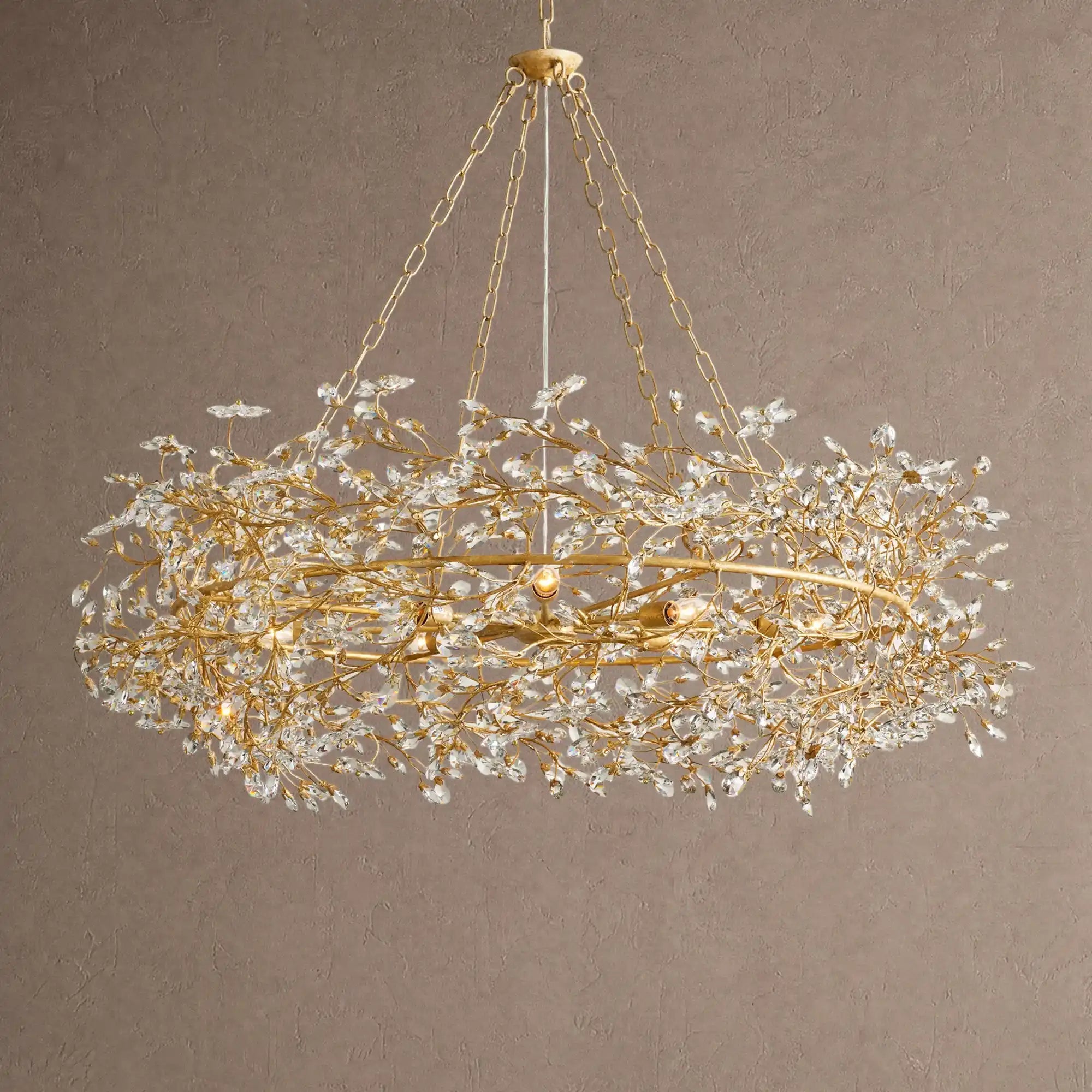 Fiore Crown Crystal Branch Chandelier 39" 48" 60“
